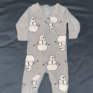 monica+andy Snowman Infant Henley Romper